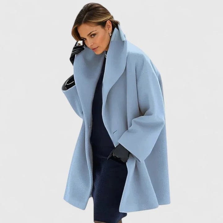 Women's Shawl Collar Wool Coat | Button-Front Winter Style Detail