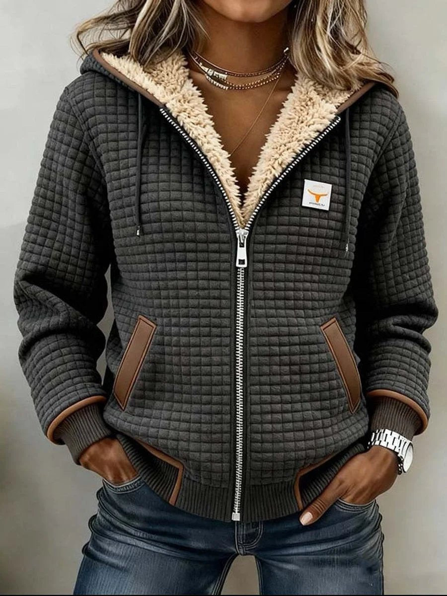 Women's Sherpa-Lined Quilted Jacket | Full-Zip Hooded Warmth Hero