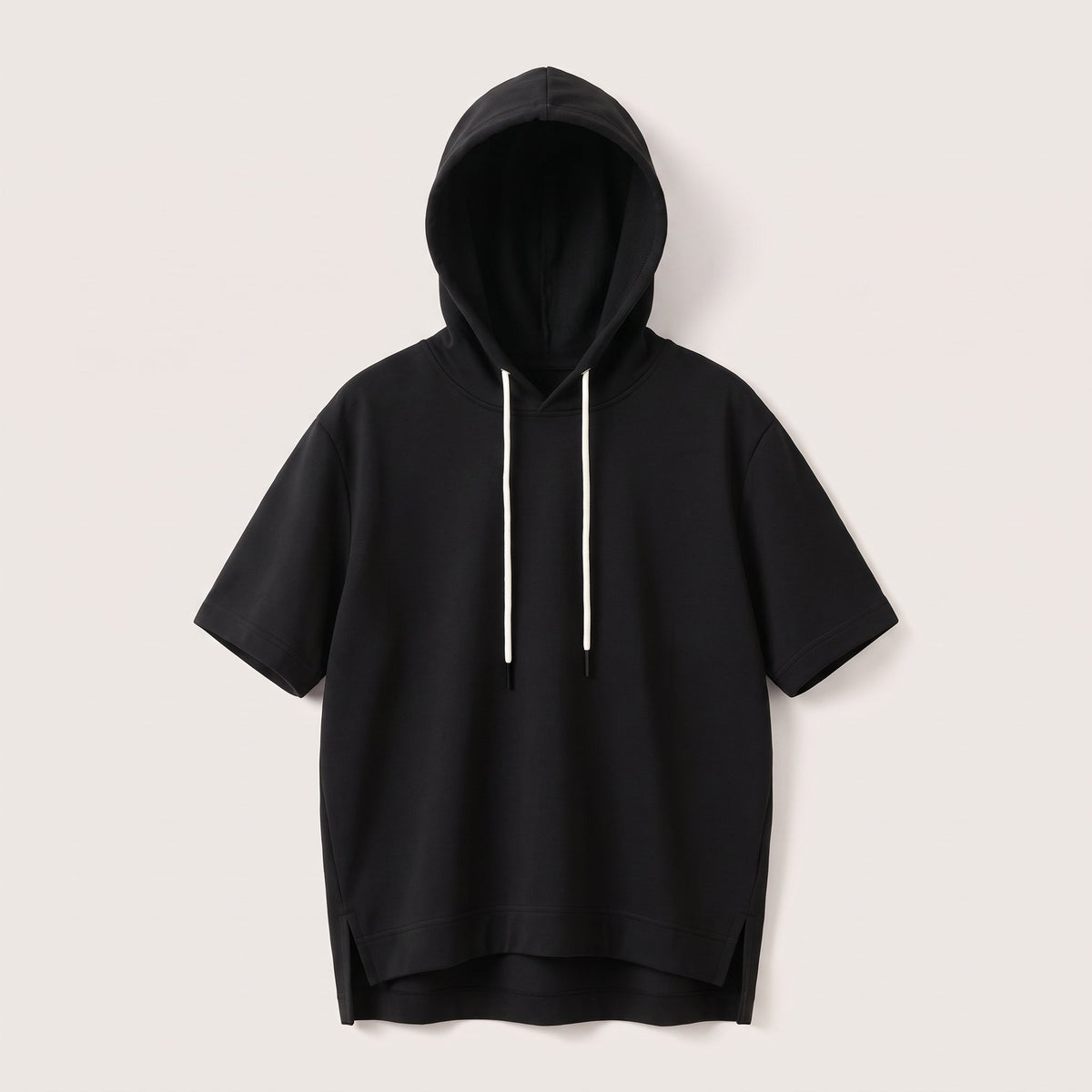 Women's Short Sleeve Hoodie with Cotton Blend Back