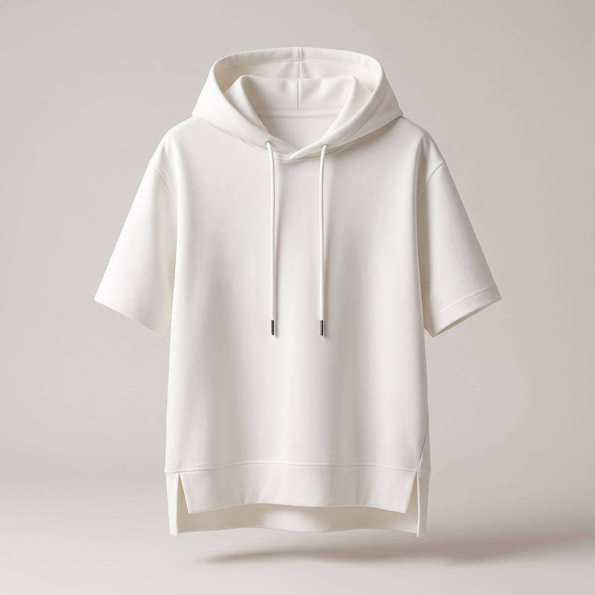Women's Short Sleeve Hoodie with Cotton Blend Side