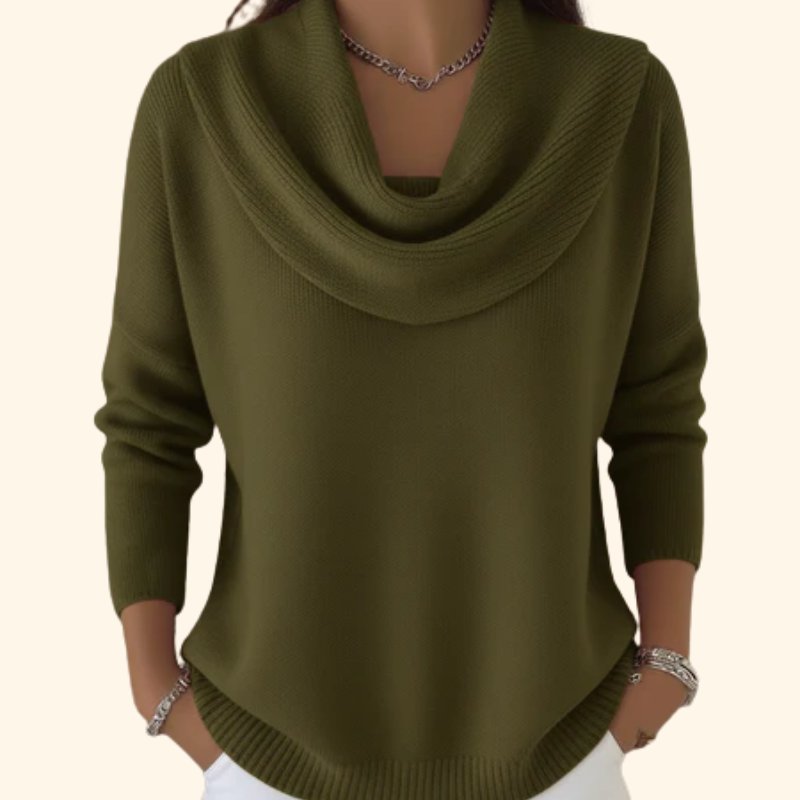 Women's Soft Elegance Cotton Jumper with Cowl Neck Back
