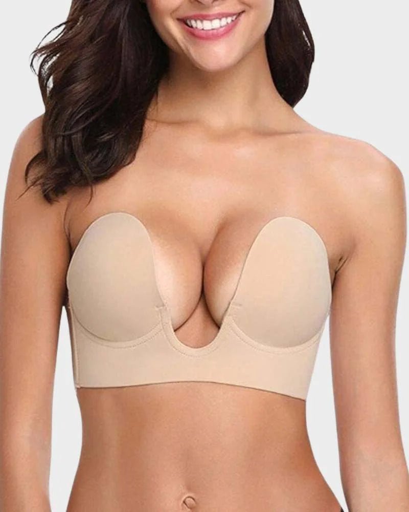 Women's Strapless Push-Up Plunge Bra with Backless Design Hero