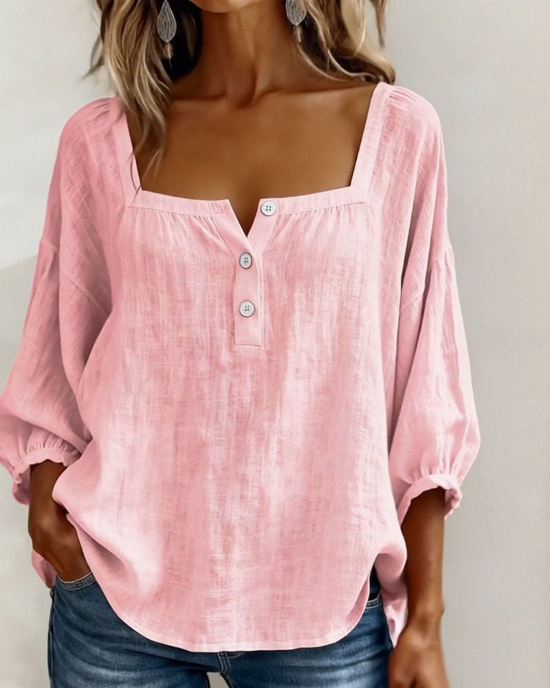 Women's Stylish Relaxed Puff Sleeve Blouse Detail
