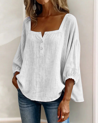 Women's Stylish Relaxed Puff Sleeve Blouse Lifestyle