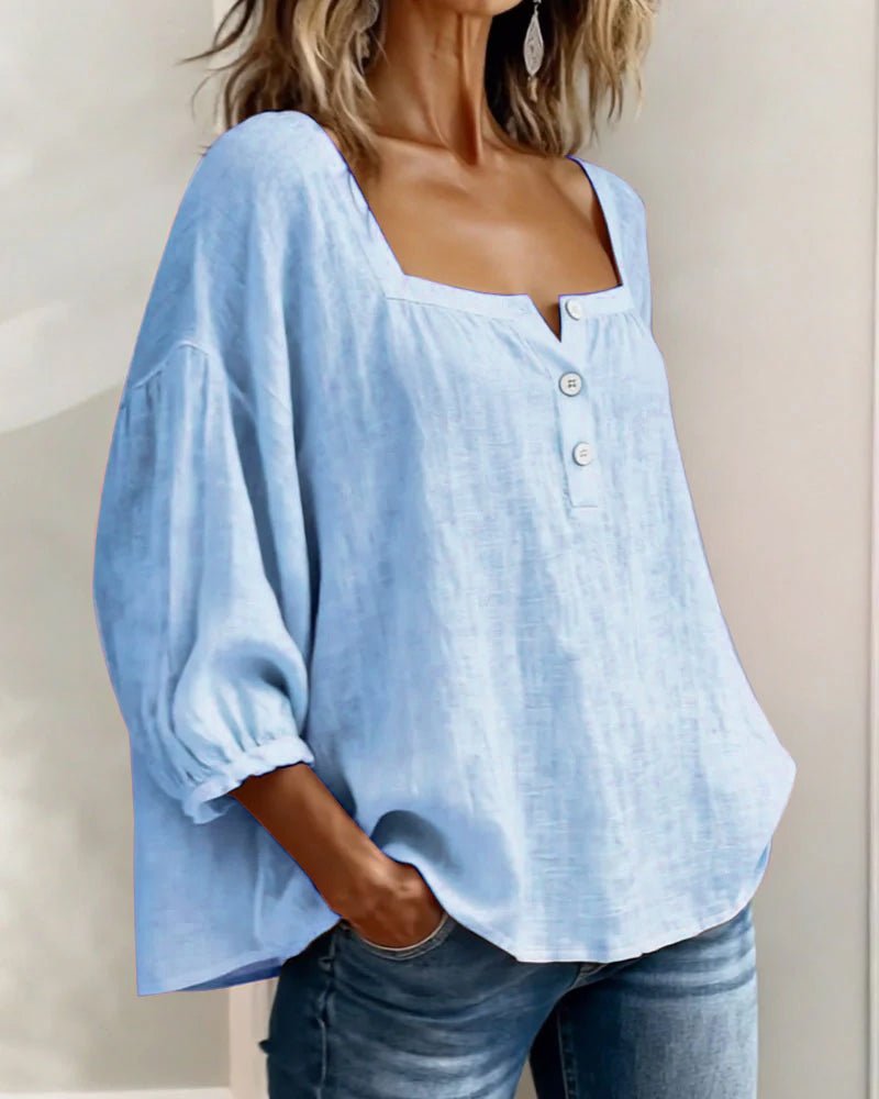 Women's Stylish Relaxed Puff Sleeve Blouse View 12