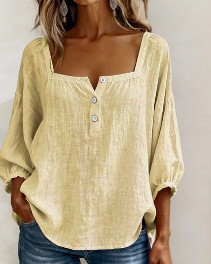 Women's Stylish Relaxed Puff Sleeve Blouse View 15