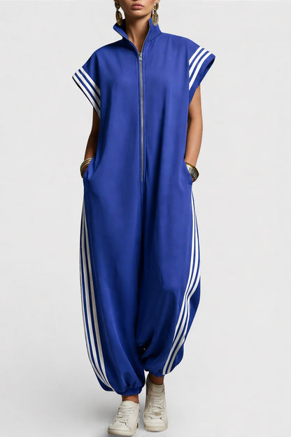 Women's Stylish Sleeveless Zip Neck Jumpsuit Hero