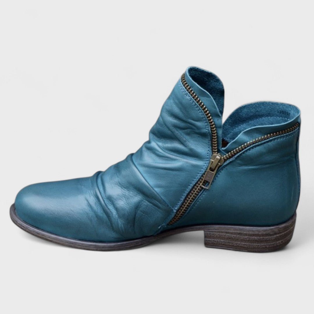 Women's Supportive Orthopedic Ankle Boots with Zip Detail