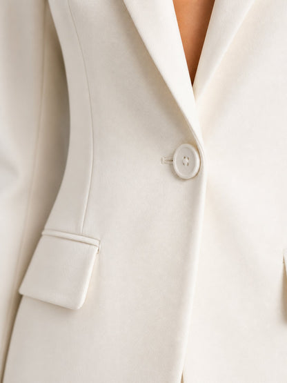 Women's Tailored Blazer Set | Wide-Leg Trousers Smart Occasion Detail