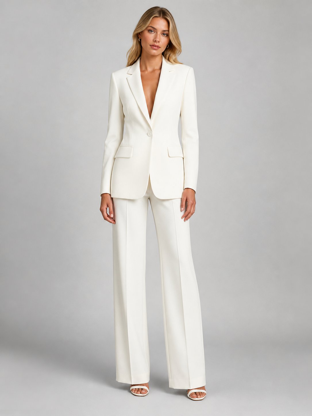 Women's Tailored Blazer Set | Wide-Leg Trousers Smart Occasion Hero