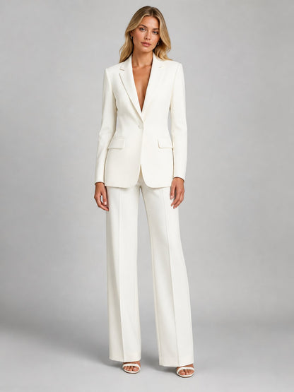 Women's Tailored Blazer Set | Wide-Leg Trousers Smart Occasion Hero