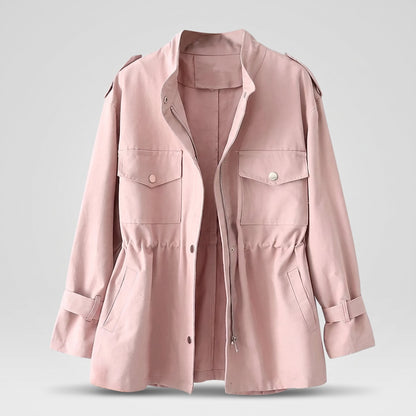 Women's Tailored Overcoat with Cinched Waist Detail