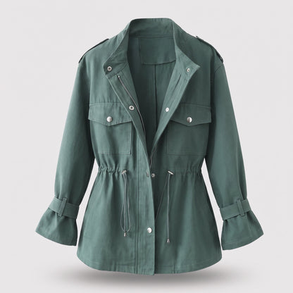 Women's Tailored Overcoat with Cinched Waist Side