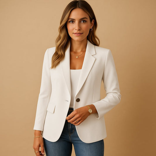 Women's Tailored Single-Breasted Blazer with Clean Silhouette Hero