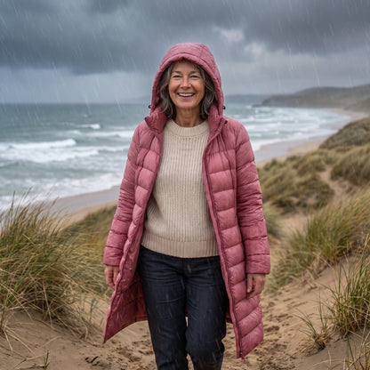 Women's Ultralight Down Jacket with Hooded Shell Detail
