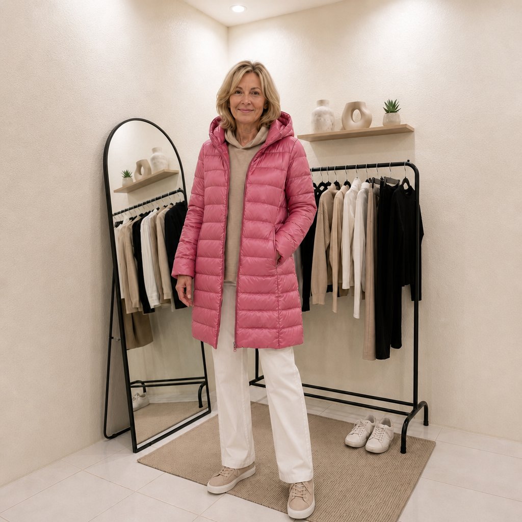 Women's Ultralight Down Jacket with Hooded Shell Front