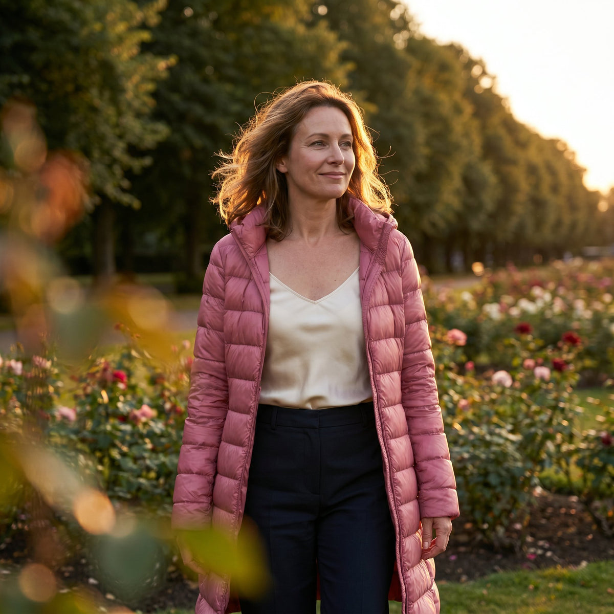 Women's Ultralight Down Jacket with Hooded Shell Side