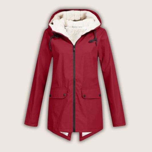 Women's Waterproof Hooded Jacket with Sherpa Lining Hero