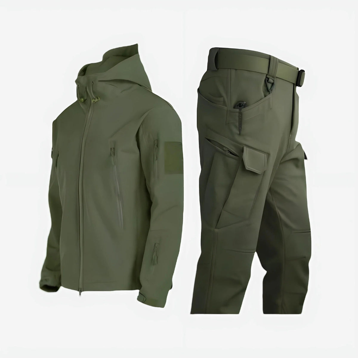 Women's Waterproof Outdoor Tactical Set | Hooded Jacket with Cargo Trousers Detail