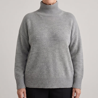 Women's Wool High-Neck Sweater with Dropped Shoulder Hero