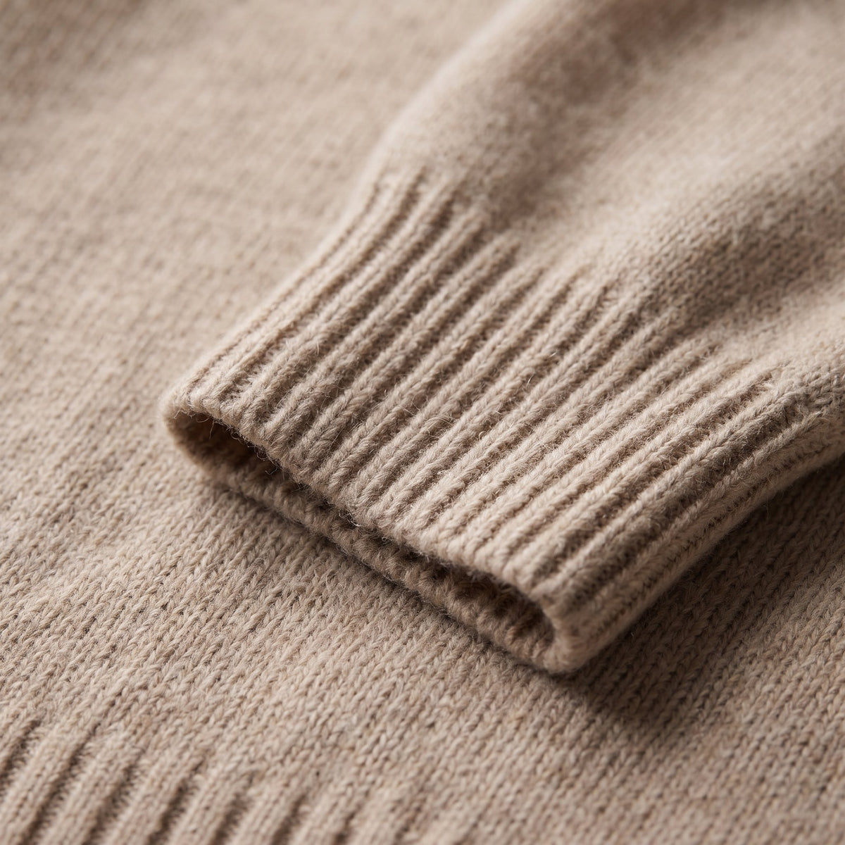 Women's Wool High-Neck Sweater with Dropped Shoulder Side