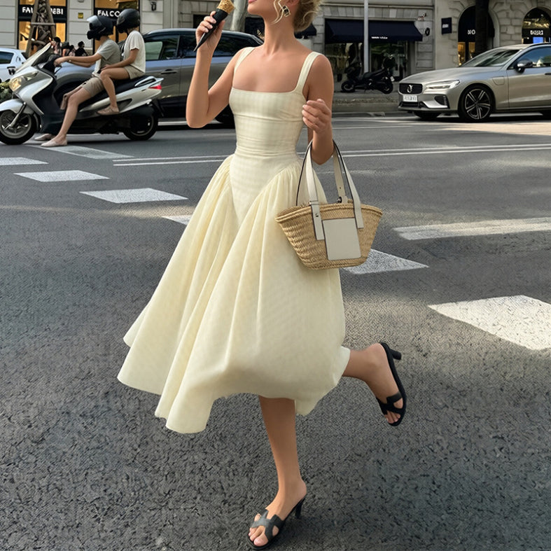 Women's Gingham Pocket Midi Sundress